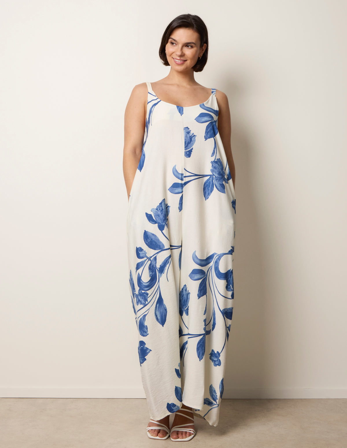 Floral Print Wide Leg Jumpsuit