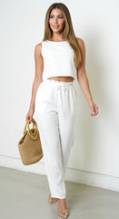 Neutral Code Linen Blend Set - White