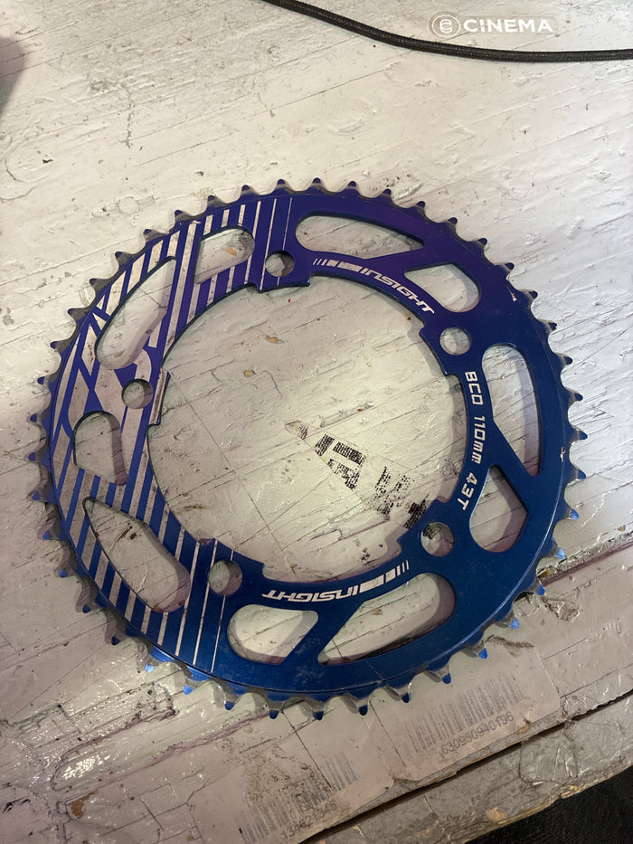 insight 43t 5bolt blue chainring