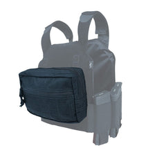 Image of the Admin Pouch attached to our Discreet Plate Carrier. A perfect level 3 or level 4 bulletproof vest.