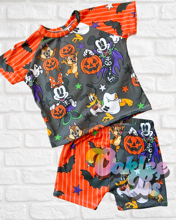 Mouse Halloween Raglan & Boy Shorts