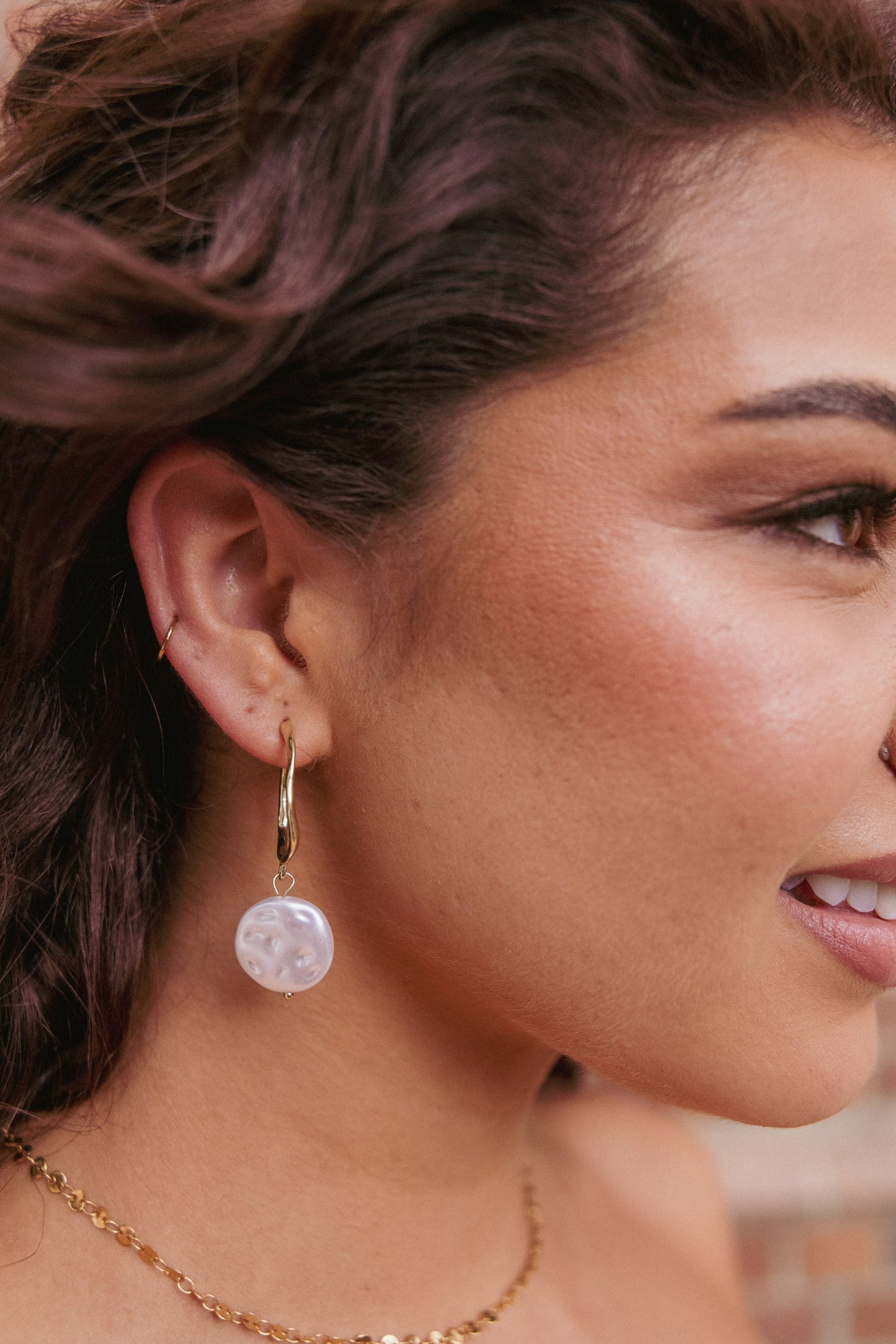 Carina Pearl Earrings - Gold