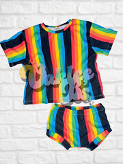 Retro Stripes Oversized Tee & Shorties