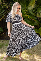 As Time Flies Floral Maxi Dress