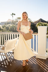 Sunlit Daisy Yellow Midi Dress