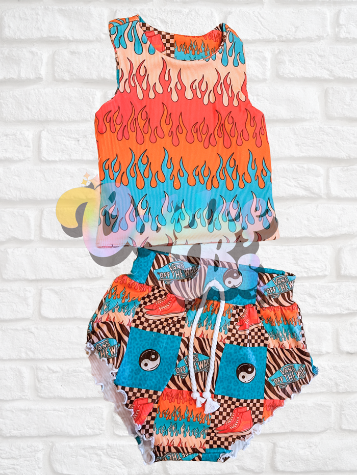 Skate Flames Reversible Jane Tank & Summer Sleep Shorts