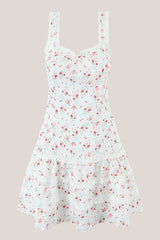 Sweetheart Sleeveless A-Line Mini Dress in White