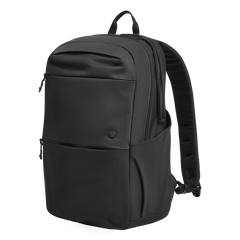 The Vertx Any Day Backpack by Vertx in black features two zippered compartments, a front pocket, side pockets, padded straps, a top handle, and is CCW-ready and ballistic-panel compatible. Displayed on a plain white background.