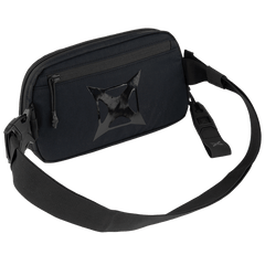 The Vertx Everyday Fanny Pack 2.0 by Vertx is a black crossbody bag featuring a zippered main compartment, a wide adjustable strap, and a stylish star-shaped design—perfect for hands-free carry with both style and function.