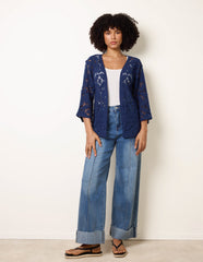 Crochet Tie Front Cardigan